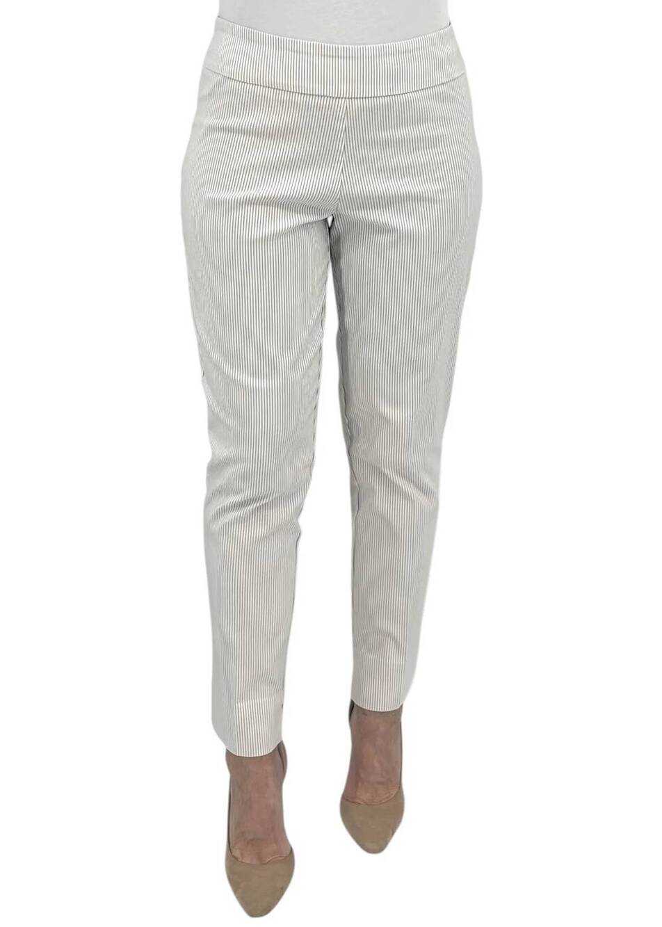 NEW ESTELLE AND FINN double slit ankle pant in khaki stripe